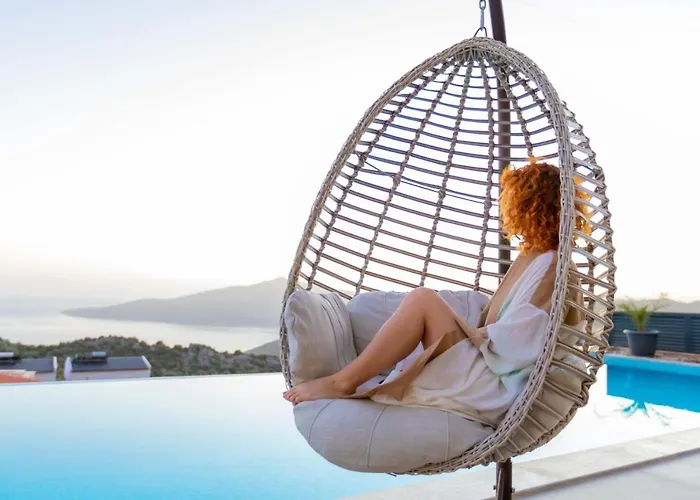 别墅 Luxury For 8 With 20m Large Infinity Pool In Kalkan